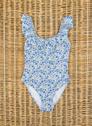 Blue Flowers Onepiece Swimsuit - LADY
