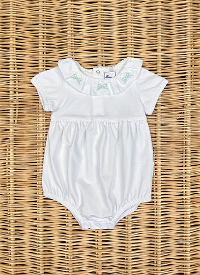 Girly Jersey romper with embroidered bows