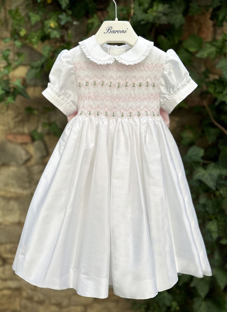 Bimba Vestiti Con Punto Smock Vestito Con Punto Smock A Roselline