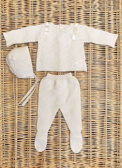 Three Piece Wool Set with bows