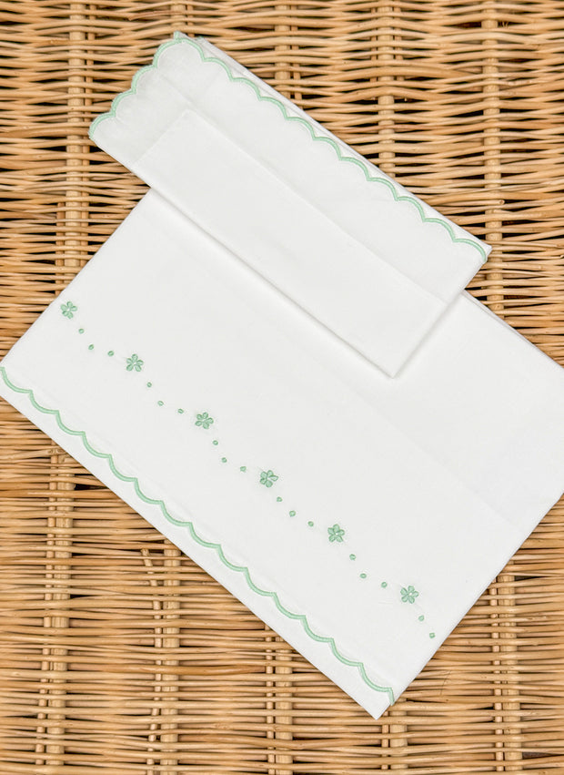 FLOWERS & POIS SCALLOPED SHEET