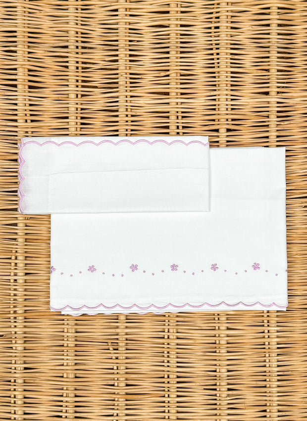 FLOWERS & POIS SCALLOPED SHEET