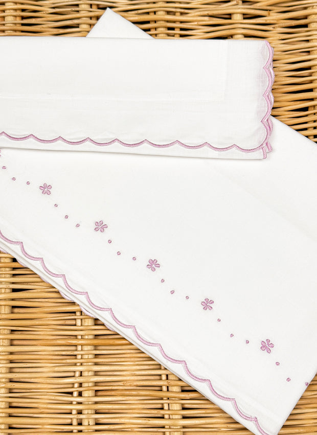 FLOWERS & POIS SCALLOPED SHEET