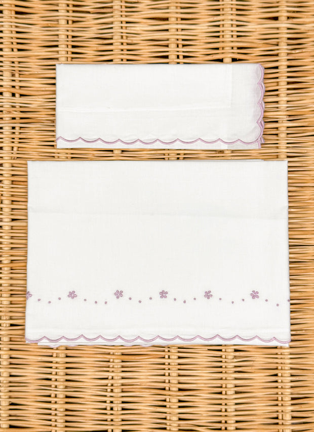 FLOWERS & POIS SCALLOPED SHEET