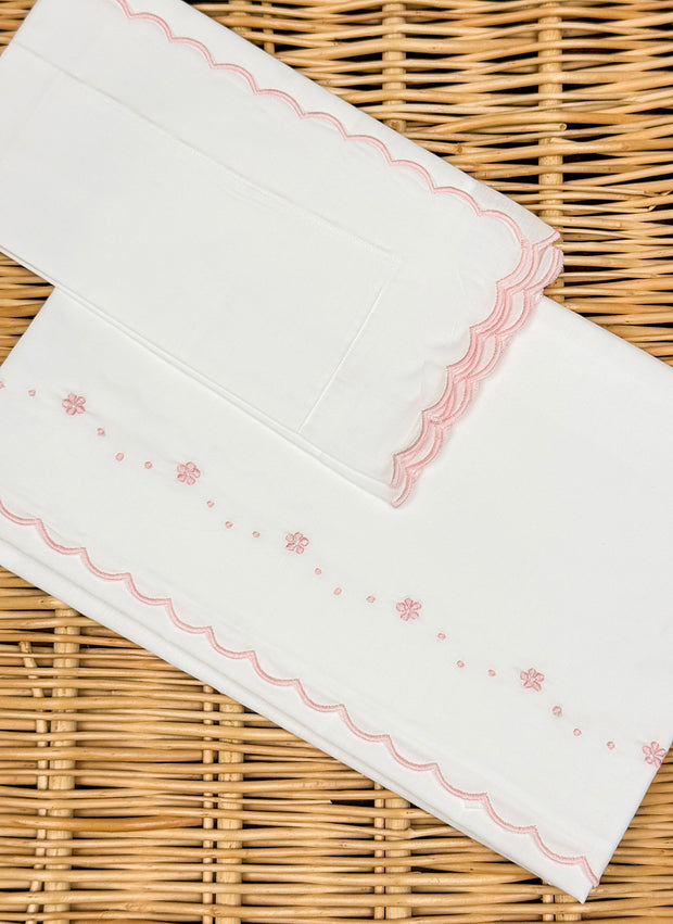 FLOWERS & POIS SCALLOPED SHEET