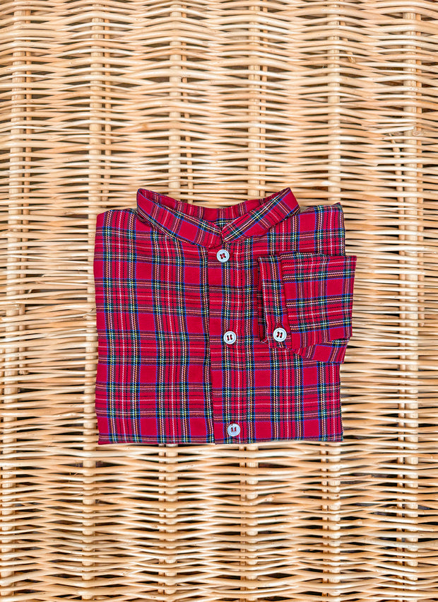 Long Sleeve Boy Shirt-Tartan