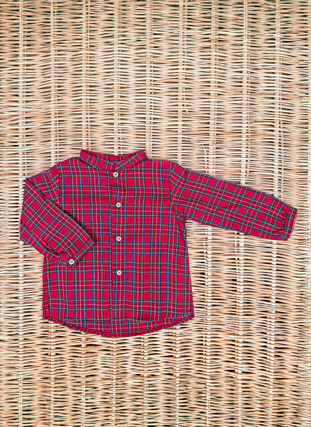 Long Sleeve Boy Shirt-Tartan