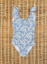 Blue Flowers Onepiece Swimsuit