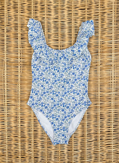 Blue Flowers Onepiece Swimsuit - LADY
