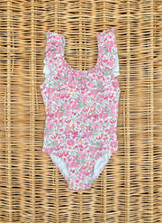 Pink Flowers Onepiece Swimsuit