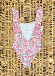 Pink Flowers Onepiece Swimsuit - LADY