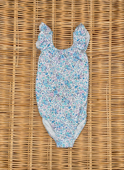 Blue Flowers Onepiece Swimsuit