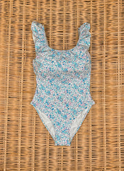 Blue Flowers Onepiece Swimsuit - LADY