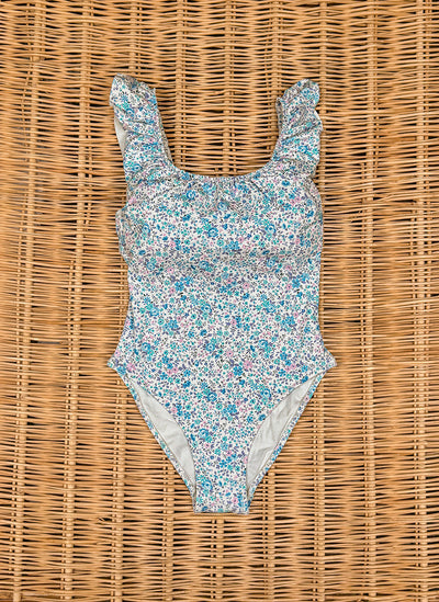 Blue Flowers Onepiece Swimsuit - LADY