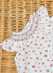 Baby Girl Red Flowers Smock Set