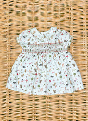 Short Sleeve Smock Forest Dress