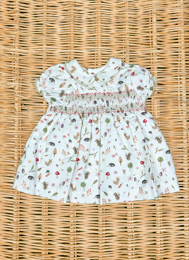 Short Sleeve Smock Forest Dress