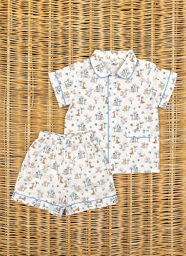 Children's Cotton Jungle Fancy Short Pyjamas baroni firenze