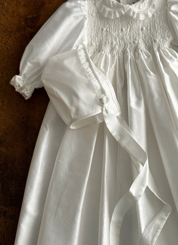 Lace and Smock Christening/Presentation Dress