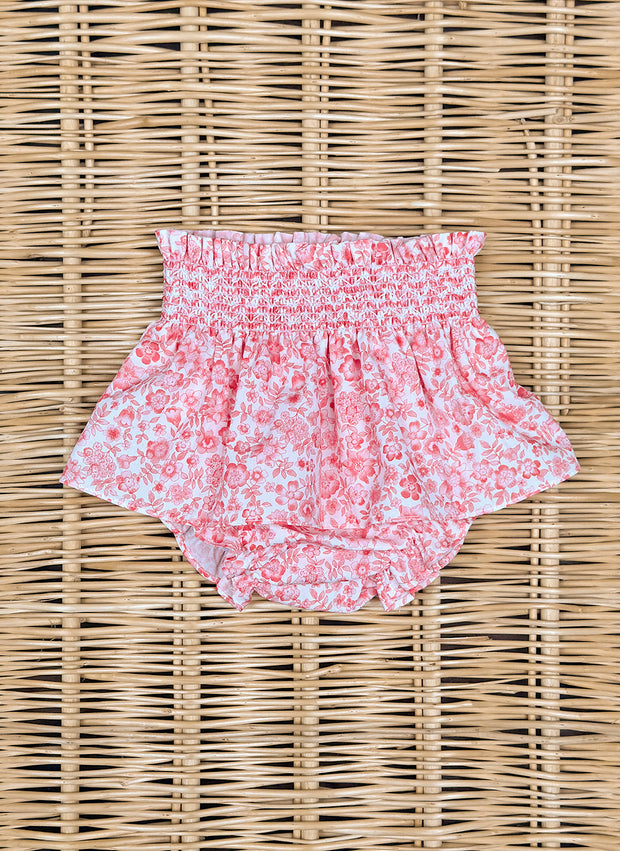 Pink flowers Smock volant Bloomer
