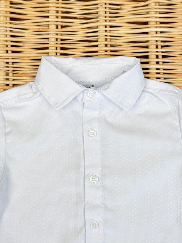 Camicia in Cotone lavorato Manica Lunga