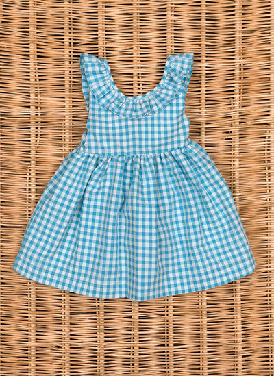 Checked Dress with Rouches