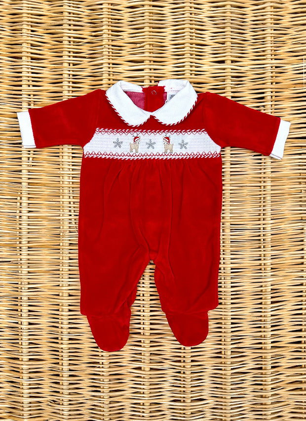 Christmas Red Chenille Sleepsuit