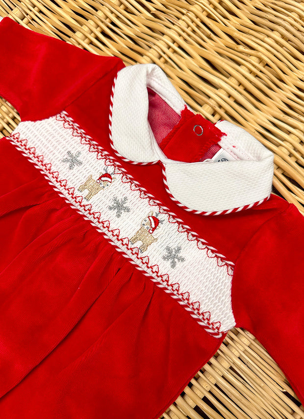 Christmas Red Chenille Sleepsuit