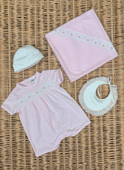Smock and stars jersey romper