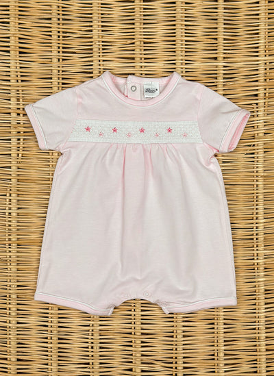 Smock and stars jersey romper