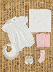Girly Jersey romper smock and bow