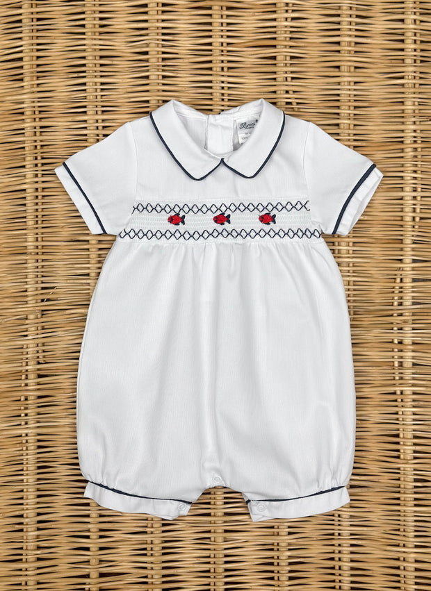 Red-blue fishes piquet Romper