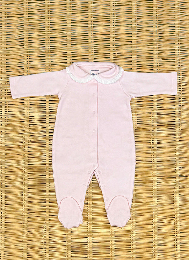 Chenille Sleepsuit Embroidered Collar