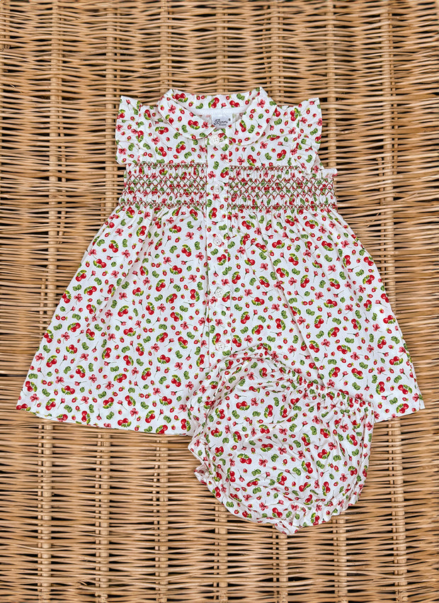 Girl Cherry Smock Dress