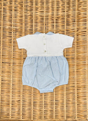 Knitted Cotton Checked Romper