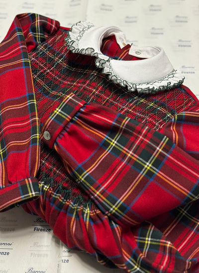 Abito Tartan Con Smock A Mano