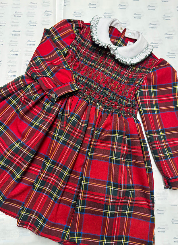 Abito Tartan Con Smock A Mano