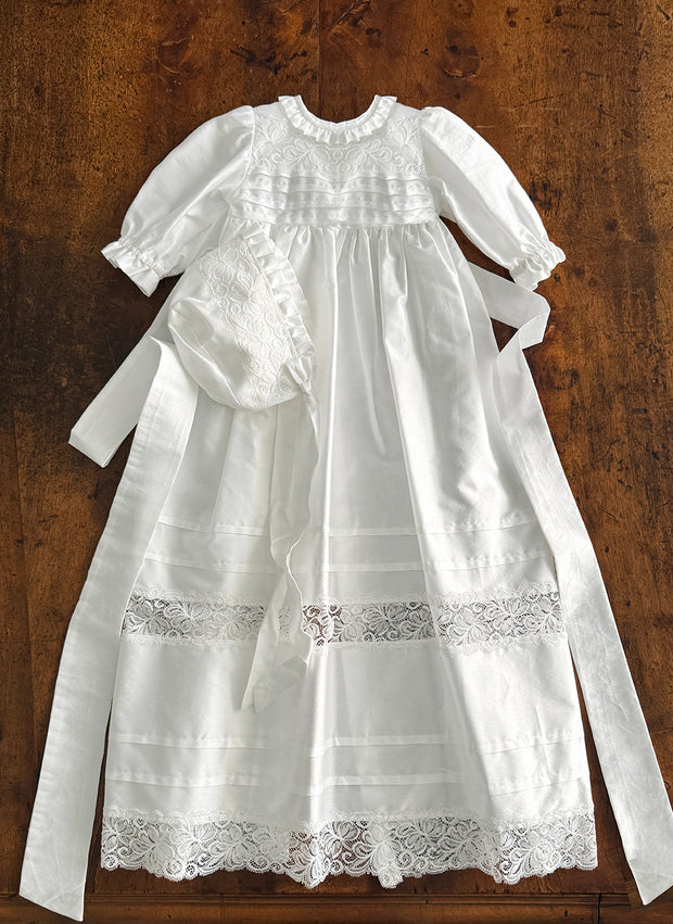 Vintage Laces and Rouches Christening/ Presentation Dress