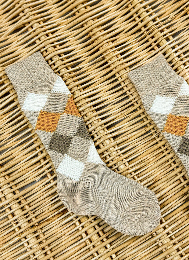 Merinos Diamonds High Wool Socks