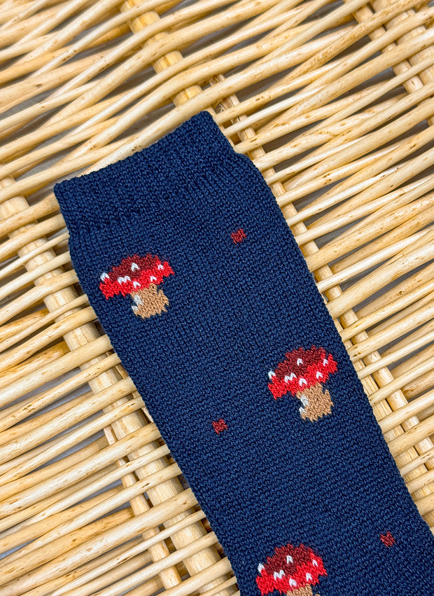 Wool-Blend Mushroom High Socks