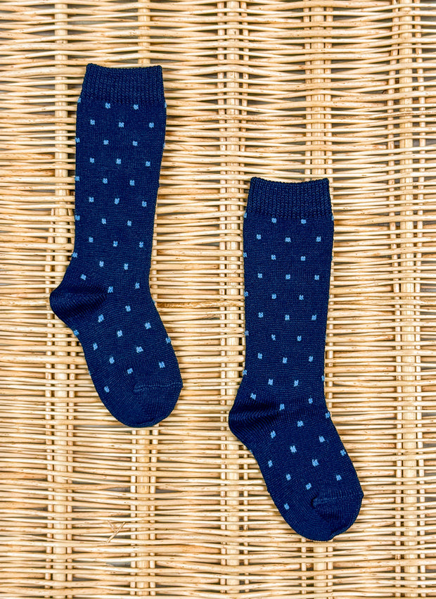 Wool-Blend knee Pois Socks