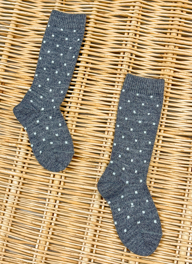 Wool-Blend knee Pois Socks