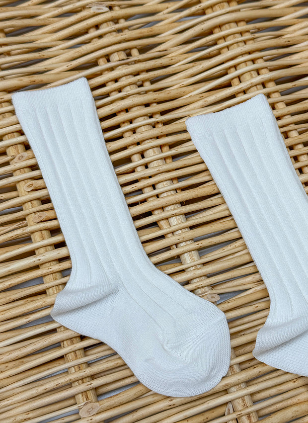 Warm Cotton Socks Ribbed Cream