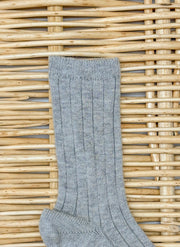 Warm Cotton Socks Ribbed Grey