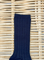 Warm Cotton Socks Ribbed Navy