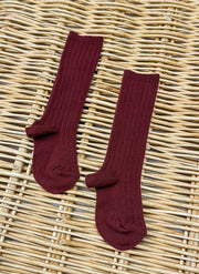 Warm Cotton Socks Ribbed Bordeaux