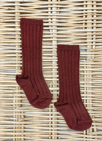 Warm Cotton Socks Ribbed Rust