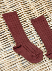 Warm Cotton Socks Ribbed Rust