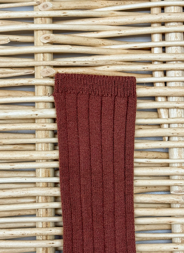 Warm Cotton Socks Ribbed Rust