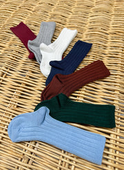 Warm Cotton Socks Ribbed Navy